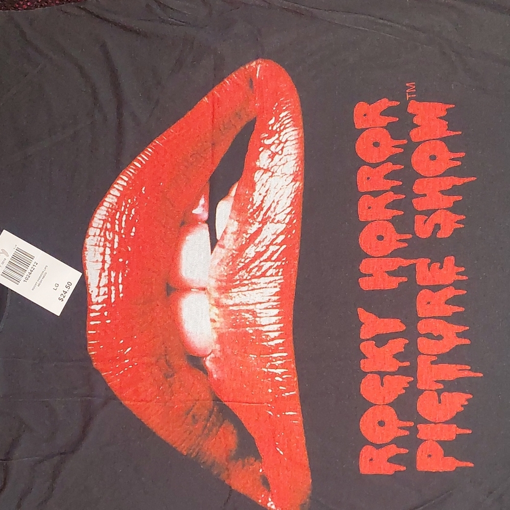 Rocky Horror Picture Show large black net top